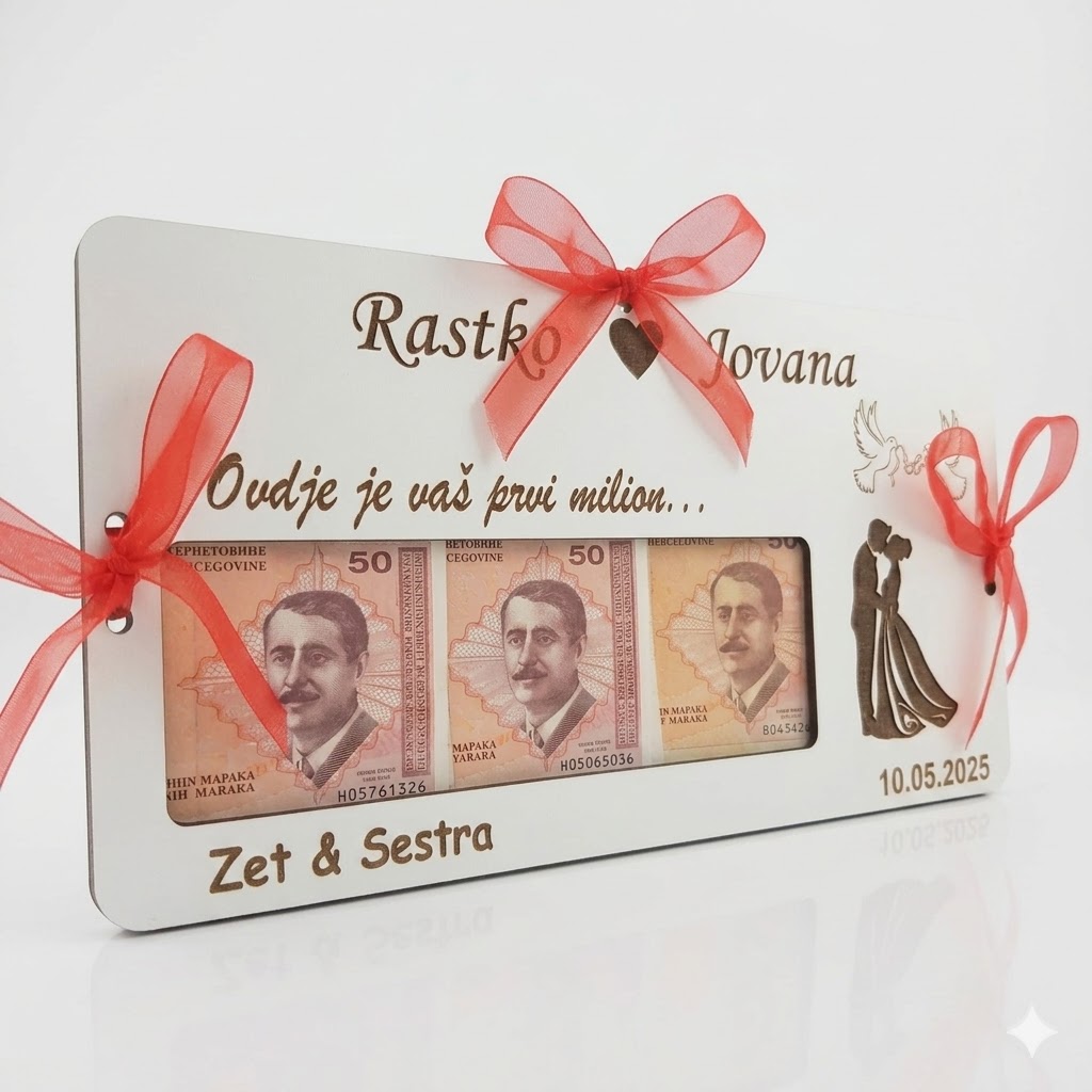 Drvena čestitka za vjenčanje 1