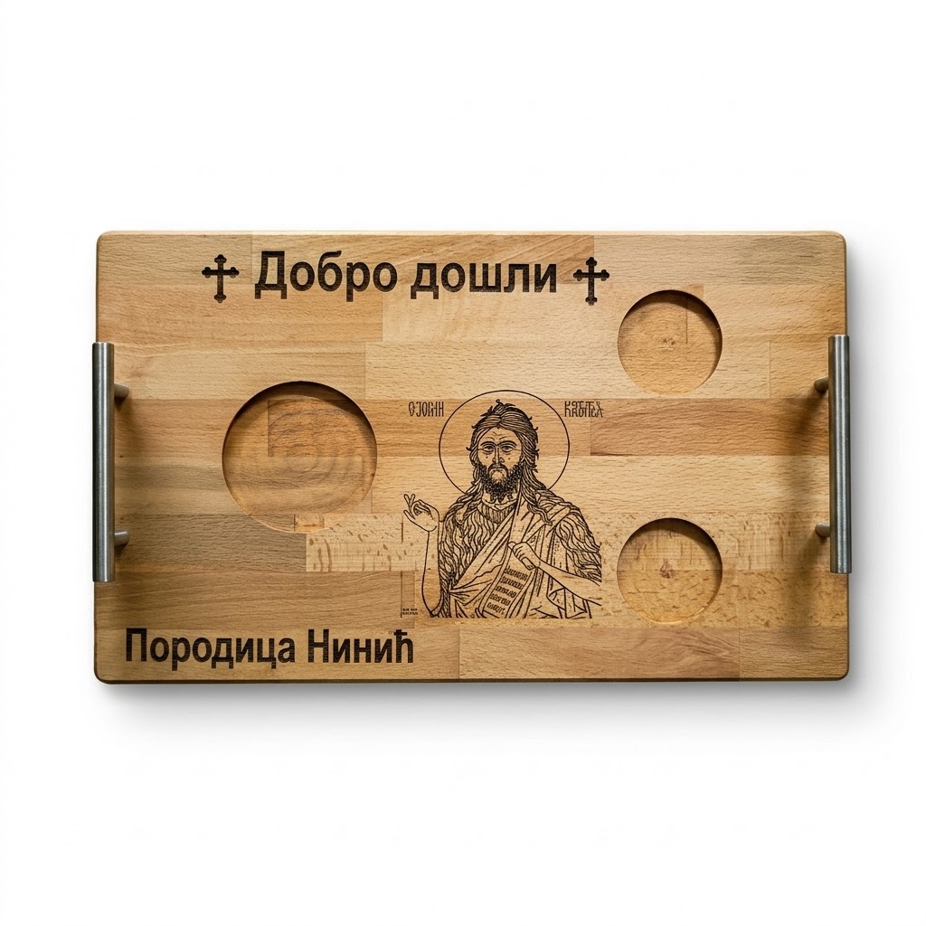 Slavska daska za posluživanje s gravurom 1